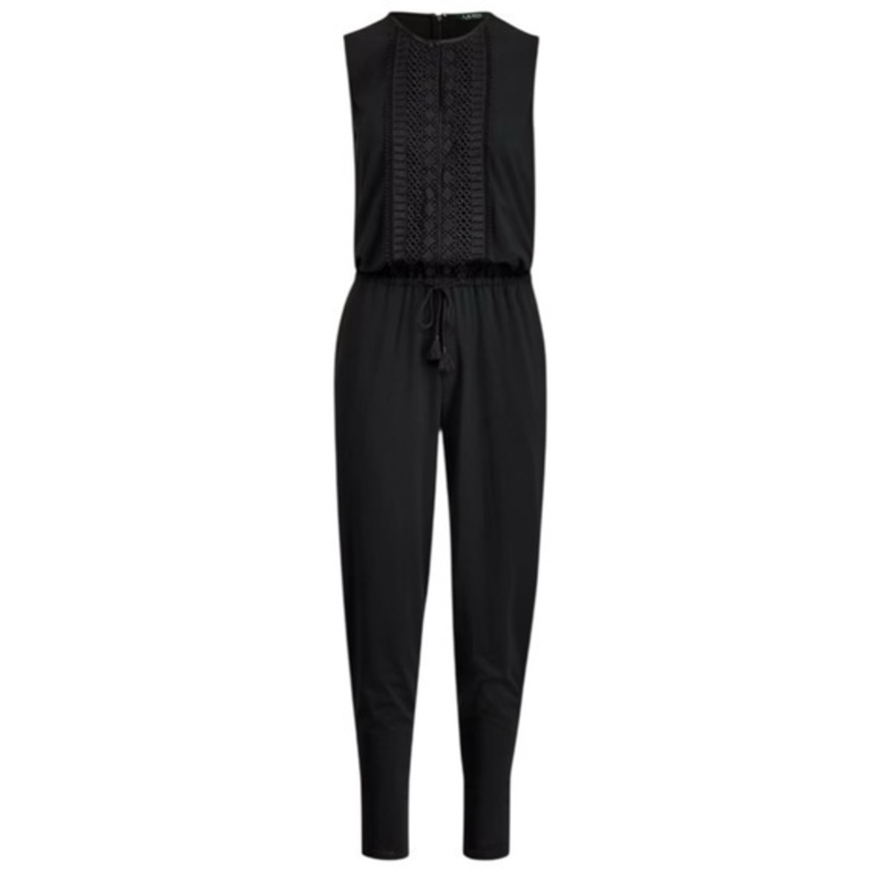 NWT Ralph Lauren Skinny Jersey Jumpsuit Women’s Size XS Black Cotton Romper